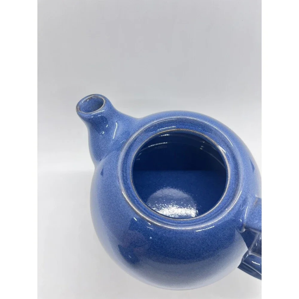 Blue PIER 1 Stoneware Teapot W/Mug Set ~ Stackable 3 Piece Set